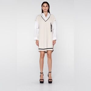 NWT Sans Gene OVERSIZED KNIT VEST Medium Embroidered Wool Cashmere Blend‌ Dress